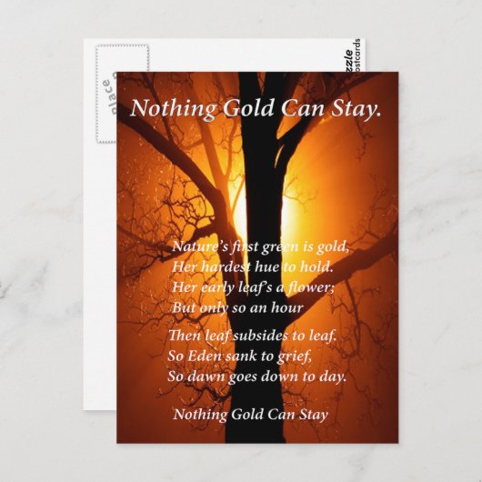 Zon achter briefkaart (Voorkant / Achterkant)