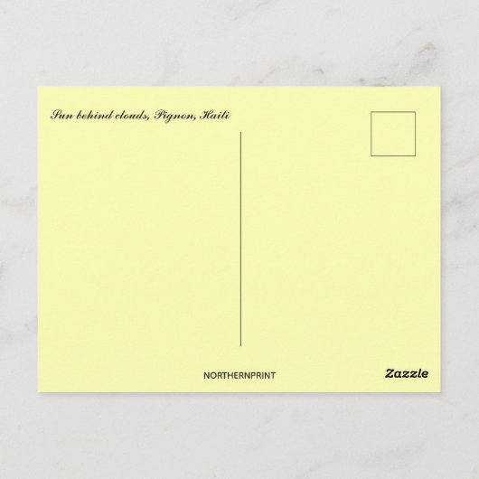 Zon achter de wolken in Pignon Briefkaart (Achterkant)