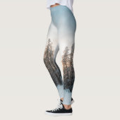 Zon achter sparrenbomen leggings (Links)