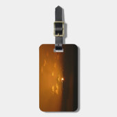 Zon Achter Wolken I Oranje Zonsondergang Foto Bagagelabel (Voorkant verticaal)