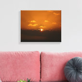 Zon Achter Wolken I Oranje Zonsondergang Foto Canvas Afdruk (Insitu (Woonkamer))