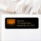 Zon Achter Wolken I Oranje Zonsondergang Foto Etiket (Insitu)