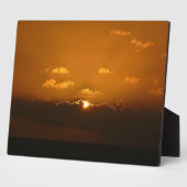 Zon Achter Wolken I Oranje Zonsondergang Foto Fotoplaat (Zijkant)