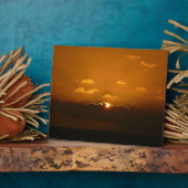 Zon Achter Wolken I Oranje Zonsondergang Foto Fotoplaat (Zijkant)