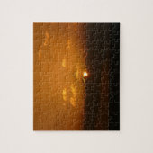 Zon Achter Wolken I Oranje Zonsondergang Foto Legpuzzel (Verticaal)