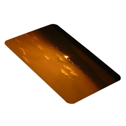 Zon Achter Wolken I Oranje Zonsondergang Foto Magneet (Rechterzijde)