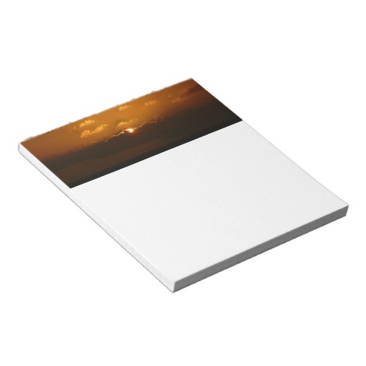 Zon Achter Wolken I Oranje Zonsondergang Foto Notitieblok (Schuin)