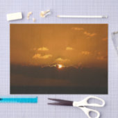 Zon Achter Wolken I Oranje Zonsondergang Foto Tissuepapier (Craft)