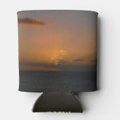 Zon achter wolken II zeegezicht Blikjeskoeler (Achterkant)