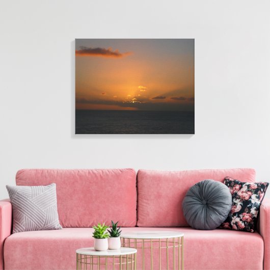 Zon achter wolken II Zeegezicht Canvas Afdruk (Insitu (Woonkamer))