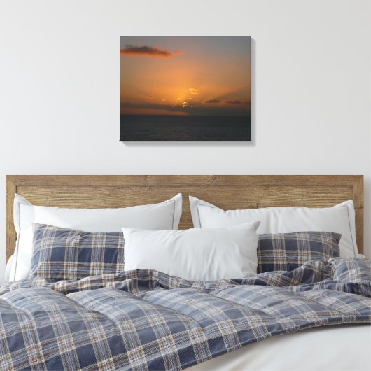 Zon achter wolken II Zeegezicht Canvas Afdruk (Insitu (Slaapkamer))