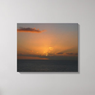 Zon achter wolken II Zeegezicht Canvas Afdruk