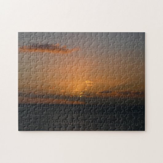 Zon achter wolken II zeegezicht Legpuzzel (Horizontaal)