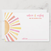 Zon Baby Shower Advies Wensen Kaart (Voorkant)