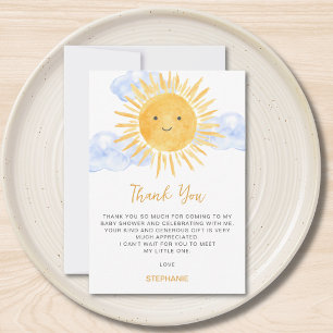 Zon Baby Shower  Bedankkaart