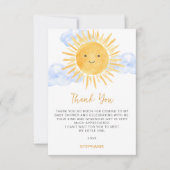 Zon Baby Shower Bedankkaart (Voorkant)