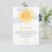 Zon Baby Shower Bedankkaart (Staand voorkant)