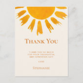 Zon Baby Shower Bedankt  Briefkaart (Voorkant)