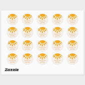 Zon Baby Shower Bedankt Ronde Sticker (Vel)