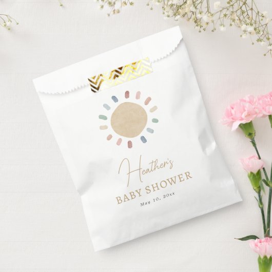 Zon Baby Shower Bedankzakje (Gezegeld)