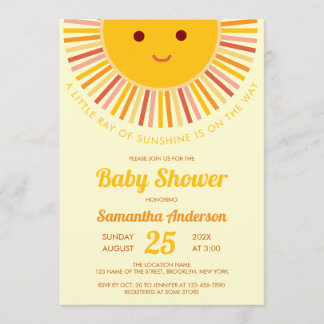 Zon Baby Shower Een Straaltje Zonneschijn Schattig Kaart