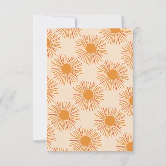 Zon baby shower hier komt de zoon boho retro bedankkaart (Achterkant)