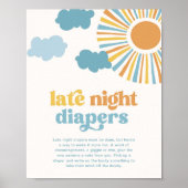 Zon Baby shower Late Night Luiers Teken Poster (Voorkant)