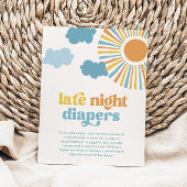 Zon Baby shower Late Night Luiers Teken Poster