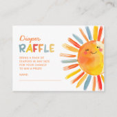 Zon Baby shower Luier Raffle Behuizing Kaart (Voorkant)