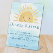 Zon Baby shower Luier Raffle Reclamebord Met Voetstuk