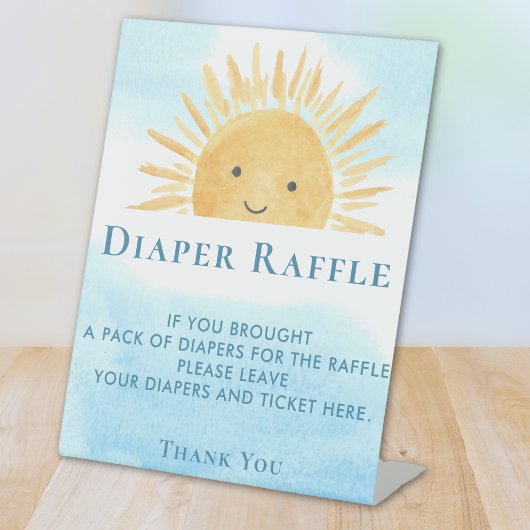 Zon Baby shower Luier Raffle Reclamebord Met Voetstuk