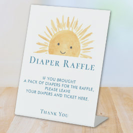 Zon Baby shower Luier Raffle Reclamebord Met Voetstuk