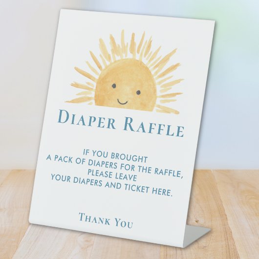 Zon Baby shower Luier Raffle Reclamebord Met Voetstuk