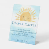 Zon Baby shower Luier Raffle Reclamebord Met Voetstuk (Voorkant)