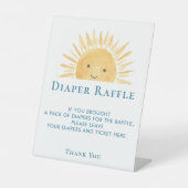 Zon Baby shower Luier Raffle Reclamebord Met Voetstuk (Voorkant)