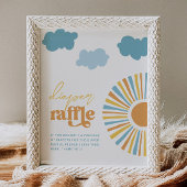 Zon Baby shower Luier Raffle Teken Poster