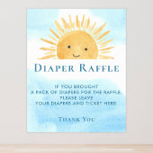 Zon Baby shower Luier Raffle Teken Poster
