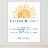 Zon Baby shower Luier Raffle Teken Poster