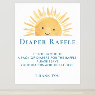 Zon Baby shower Luier Raffle Teken Poster