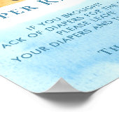 Zon Baby shower Luier Raffle Teken Poster (Hoek)