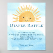 Zon Baby shower Luier Raffle Teken Poster (Voorkant)