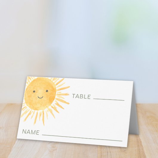 Zon Baby Shower Plaatskaartje