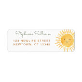 Zon Baby Shower Retouradres Etiket (Voorkant)