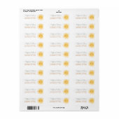 Zon Baby Shower Retouradres Etiket (Full Sheet)