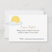 Zon baby shower rustieke luier Raffle Kaart (Voorkant)