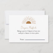 Zon baby shower rustieke luier Raffle Kaart (Voorkant)