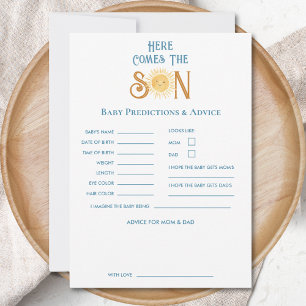 Zon Baby Shower Voorspelling & Advieskaart Kaart