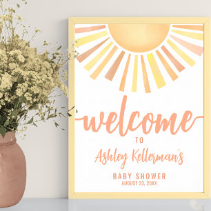 Zon Baby Shower Welkom Bord Poster