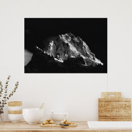 Zon bedekte berg poster