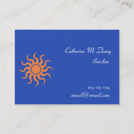 zon, blauw visitekaartje